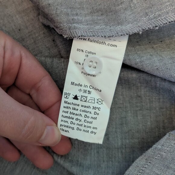 Fuinloth Long Sleeve Dress Shirt Button Down Classic Collar Work Size Medium NWT - Picture 5 of 6